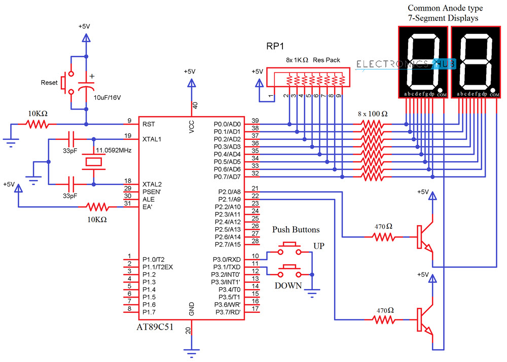 2 Digit Up Down Counter Circuit Diagram 8051 2 Digit Up Down Counter Circuit Diagram 8051