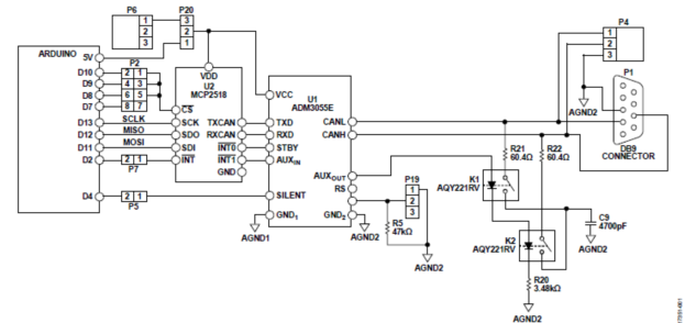 具有可切換端接和遠(yuǎn)程喚醒功能的隔離信號(hào)和電源CAN FD